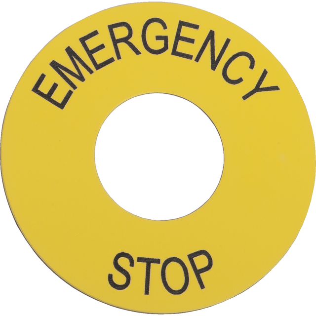 Harmony XAC Etykieta okrągła żółta 60mm /EMERGENCY STOP/ ZB2BY9330 Schneider