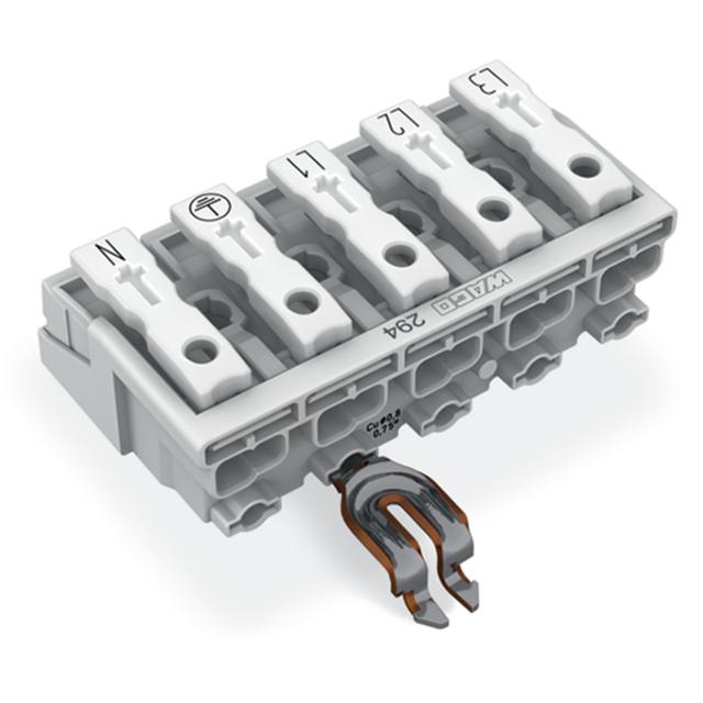 złączka zasilająca 5-biegunowa ze stopkami ze styk. PE