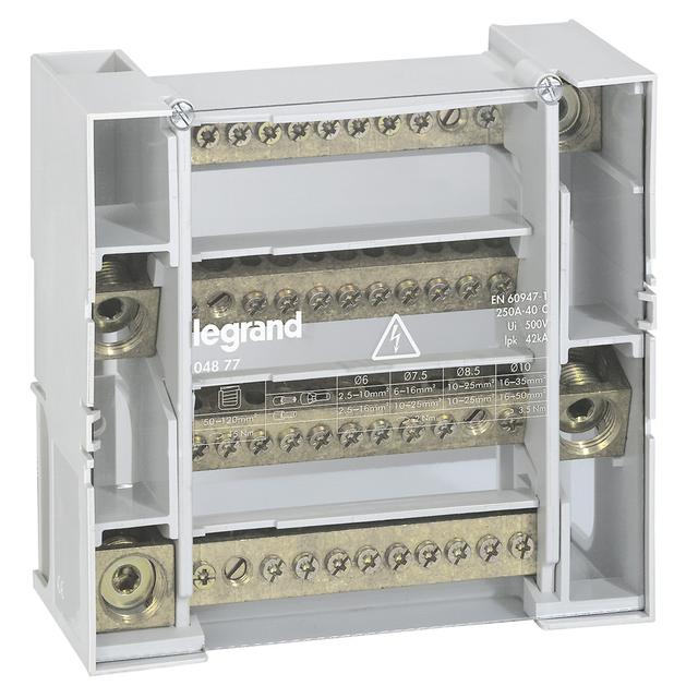 MODUŁOWY BLOK LISTEW ROZDZIELCZYCH - 4P - 250 A - 12 ZACISKÓW, Legrand