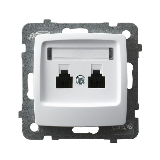 KARO Gniazdo telefoniczne podwójne niezależne - kolor biały