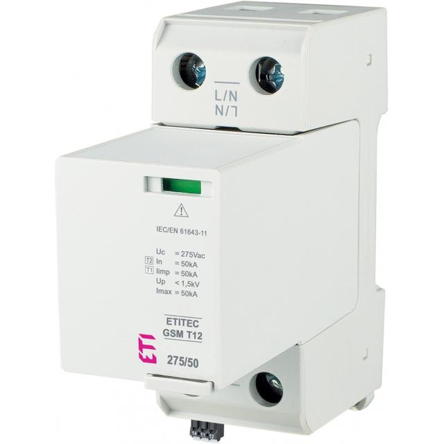 Ogranicznik przepięć T1+T2 (B+C) - iskiernik TEC GSM T12 275/50 1+0 002440720 ETI
