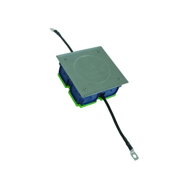 Obudowa PVC podtynk. z zaciskiem probierczym i linką odprowadzającą Cu 16 mm2, 160x160x68 mm, dekiel 476016 DEHN