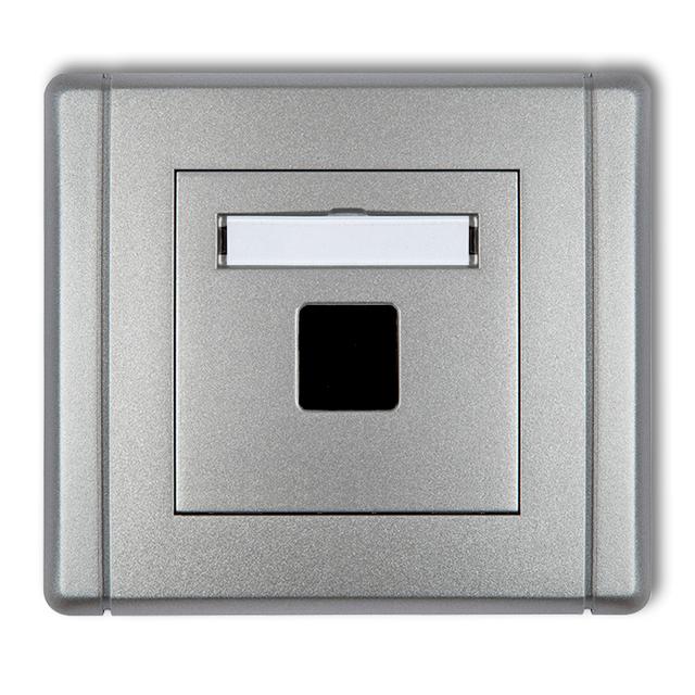 FLEXI Gniazdo multimedialne pojedyncze bez modułu (standard Keystone) srebrny metalik 7FGM-1P KARLIK