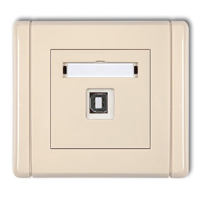 FLEXI Gniazdo pojedyncze USB A-B 2.0 beżowy 1FGUSB-3 KARLIK