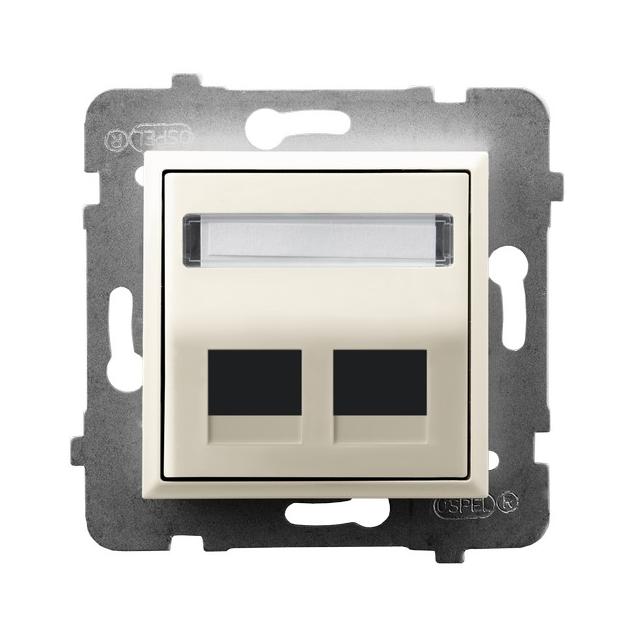 ARIA Obudowa gniazda podwójnego typu Keystone skośna - kolor ecru