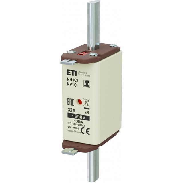Wkładka topikowa NH zwłoczna KOMBI Zaczepy izolowane NH1C/I gG 32A 690V 004194308 ETI