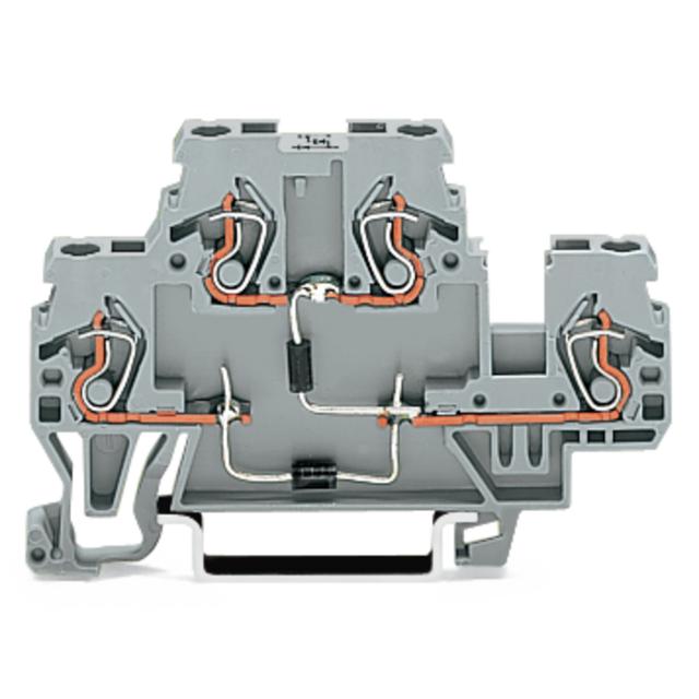 dwupiętrowa złączka diodowa 2,5 mm2 szara