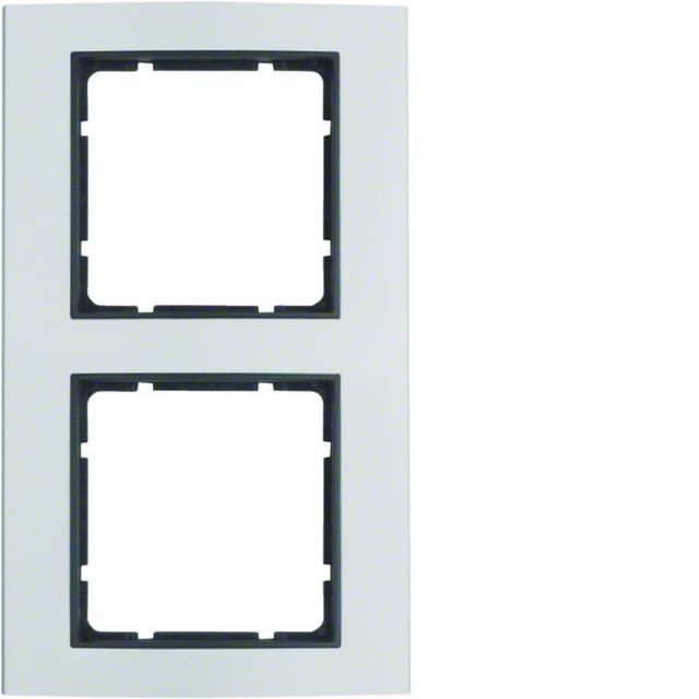 BERKER B.3 Ramka podwójna aluminium/antracyt 10123004 HAGER