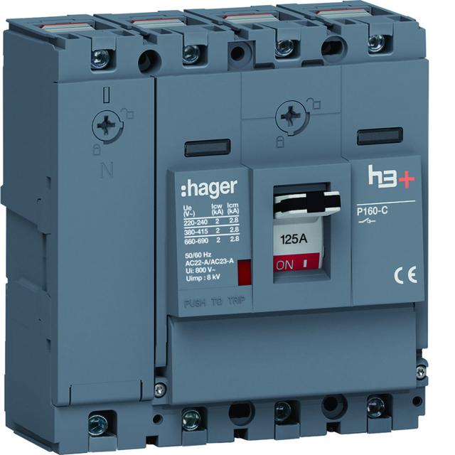 MCCB Rozłącznik mocy h3+ P160 4P 125A