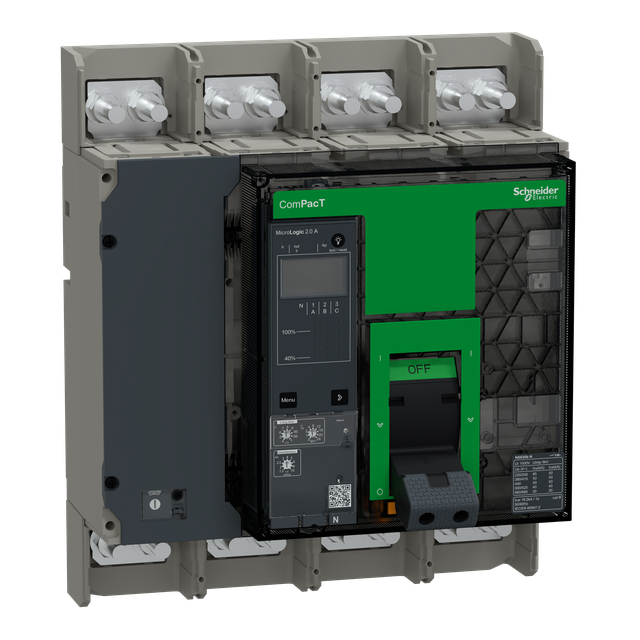 Wyłącznik mocy ComPacT NS630bN 50kA przy 415VAC 4P stacjonarny sterowanie ręczne MicroLogic 2.0A 6 C063N42AFM Schneider