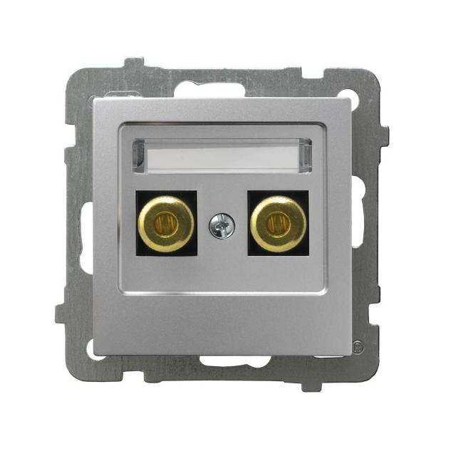 AS Gniazdo głośnikowe pojedyncze - kolor srebro GGN-1G/m/18