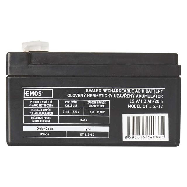 Akumulator AGM 12V 1,3Ah faston 4,7 B9652 EMOS