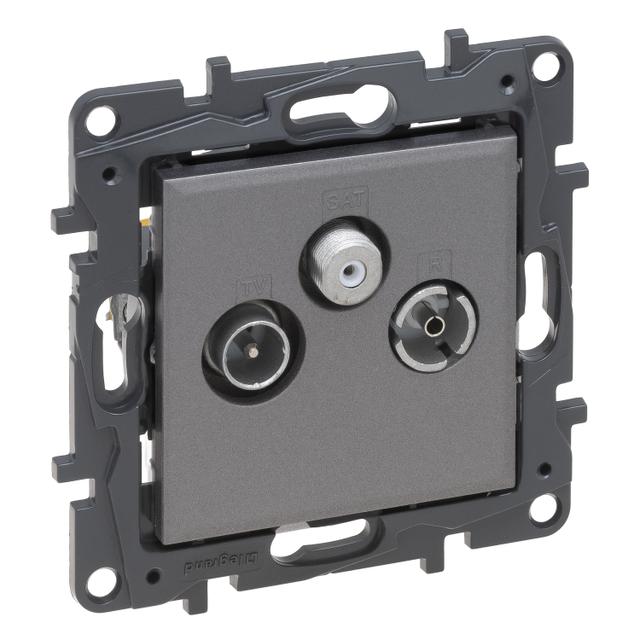 Niloe Step - gniazdo TV-R-SAT końcowe do instalacji typu gwiazda 1,5 dB- kolor stalowy, Legrand