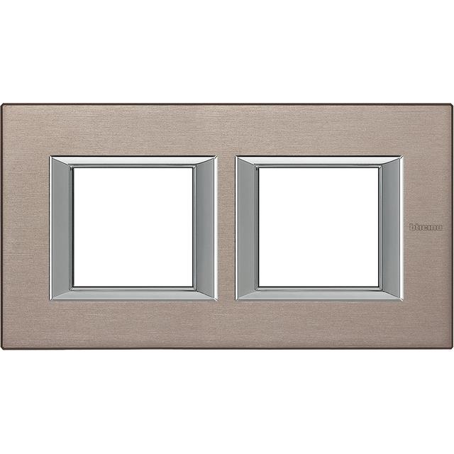 AXOLUTE - RAMKA PROSTOKĄTNA POZIOMA 2X2 MODUŁY BRUSHED TITANIUM, Bticino