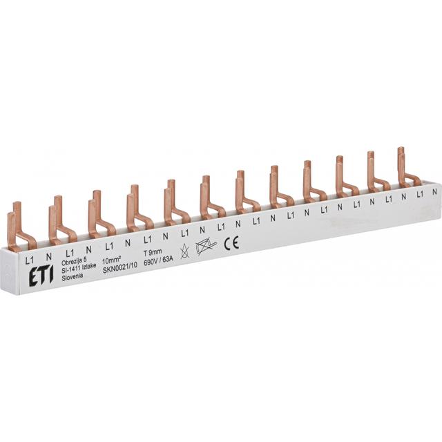 Izolowana szyna zbiorcza-sztyftowa 10 mm2 (do wyłączników KZS-1M lubMAT 1N) SKN0021/10 002921150 ETI