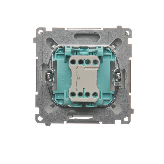 Simon Basic Przycisk pojedynczy zwierny bez piktogramu 10A szybkozłączka stal inox