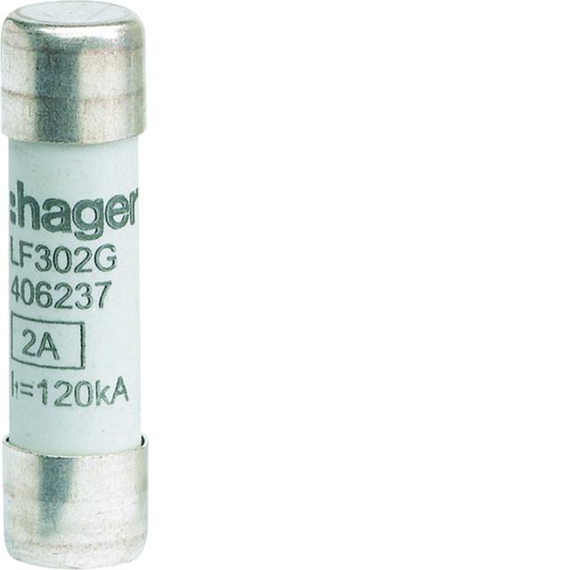 Wkładka bezpiecznikowa cylindryczna CH-10 10x38mm gG 2A 500VAC LF302G HAGER