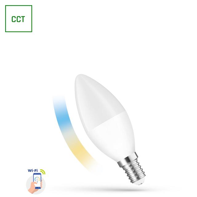 LED ŚWIECOWA 5W E-14 230V CCT+DIM Wi-Fi SpectrumSMART