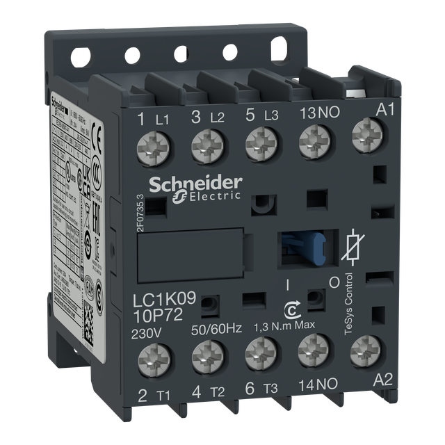Stycznik TeSys LC1-K 3 biegunowy AC-3 440V 9A cewka 230...240 V AC LC1K0910M72 Schneider