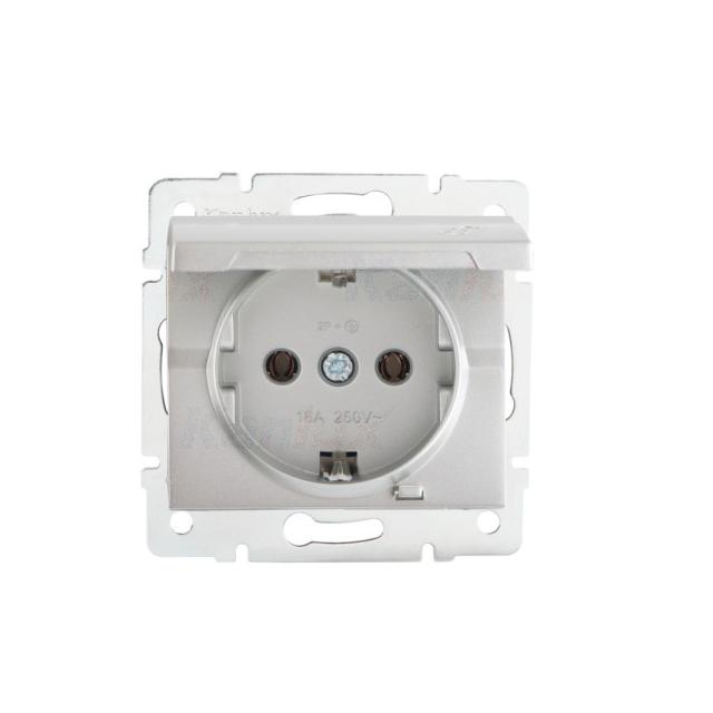 Gniazdo z uziemieniem, IP-44, Schuko LOGI 02-1230-143 srebrny 25205 KANLUX