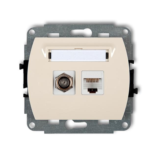 TREND Mechanizm gniazda antenowego poj. typu F (SAT) + gniazda komp. poj. 1xRJ45, kat. 6, 8-stykowy