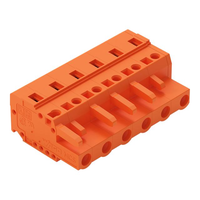 MCS-MIDI Classic gniazdo 6-bieg. pomarańczowe raster 7,62 mm /50szt./ WAGO