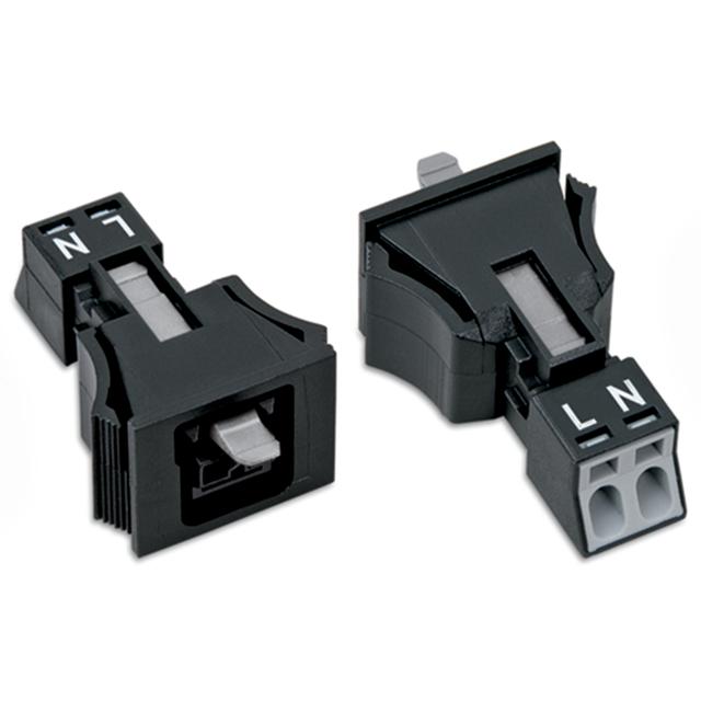 WINSTA MINI gniazdo 2-torowe SnapIn czarne /50szt./ WAGO
