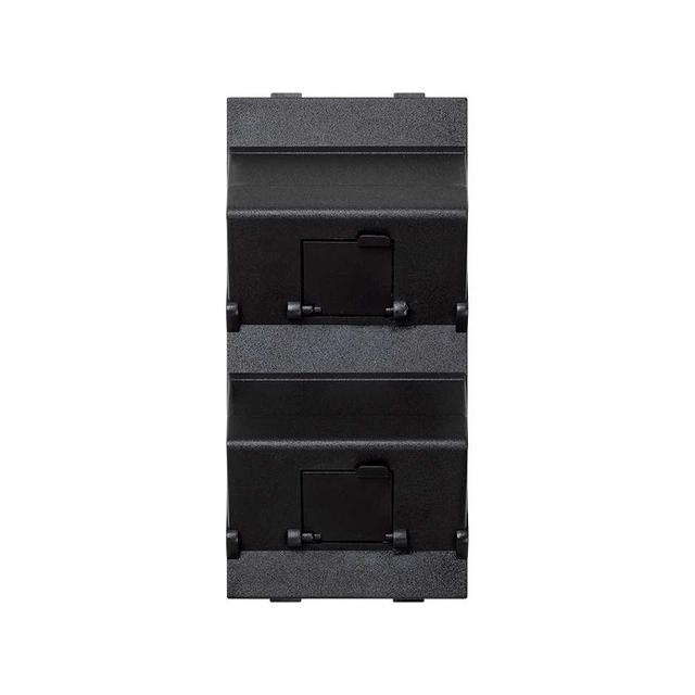 Simon Connect Płytka CIMA 2x RJ z osłonami skośna do adapterów MD aluminium S80B/8 S80B/14 KONTAKT