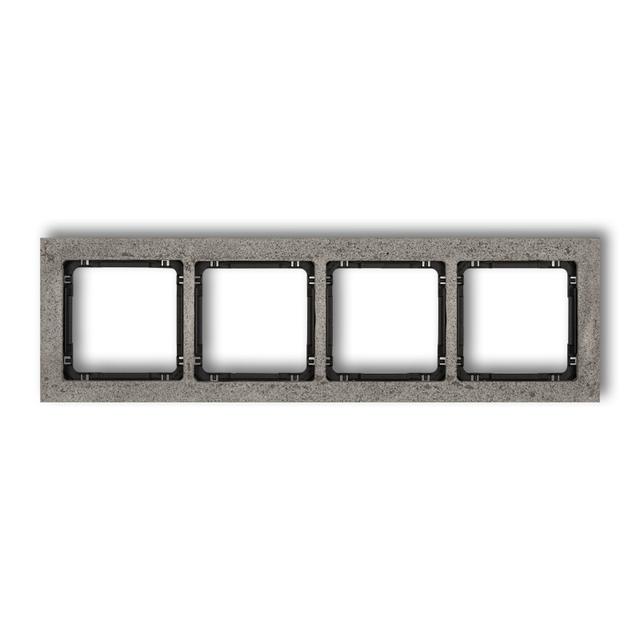 DECO Ramka uniwersalna poczwórna - beton (ramka: ciemnoszary; spód: czarny)