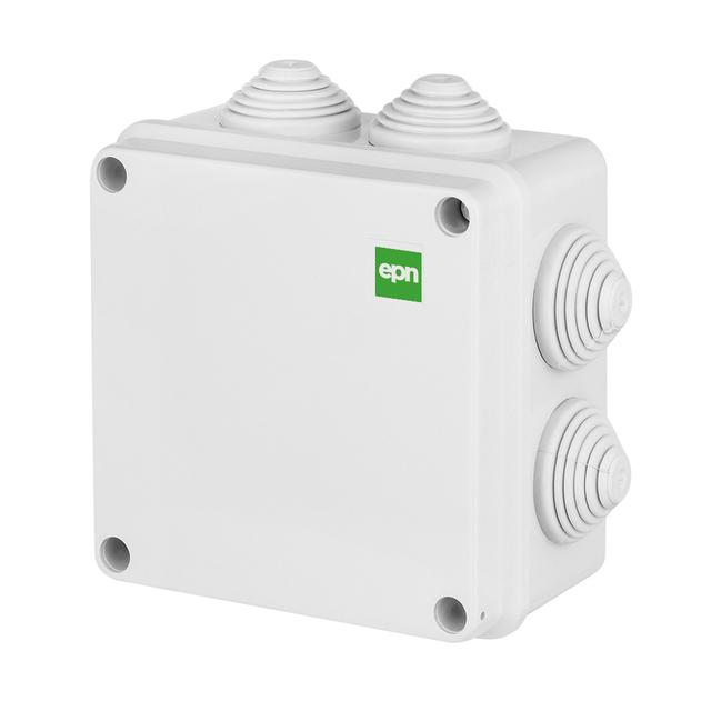 INDUSTRIAL Puszka N/T 129x129x61 (7 DŁAWIC) IP 55 szara