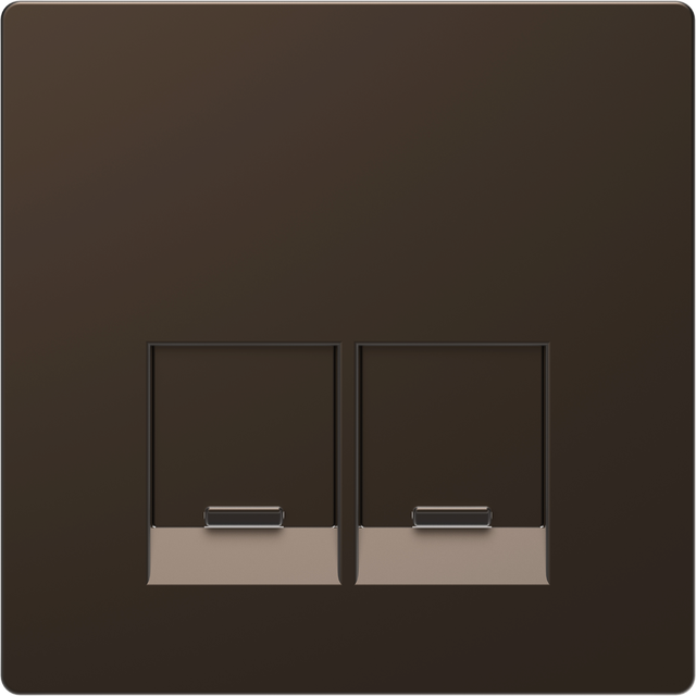 Merten, D-Life, płytka centralna gniazda 2xRJ45, mocca metalik