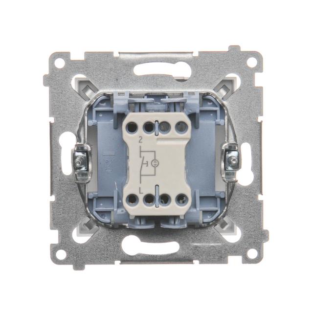 Simon 54 Przycisk pojedynczy zwierny z podświetleniem LED bez piktogramu 10A szybkozłączka biały