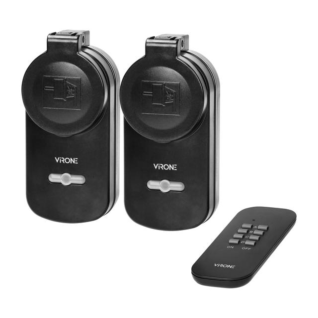 Zestaw bezprzewodowych gniazd sterowanych pilotem 2+1 IP44 Schuko RS-2(GS) ORNO