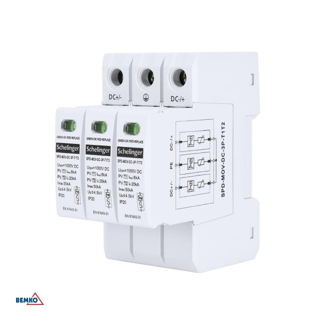 OGRANICZNIK PRZEPIĘĆ 3P 8kA DC 1000V KLASY T1T2 SCHELINGER