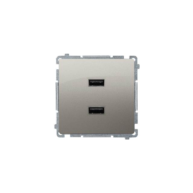 Simon Basic Ładowarka 2 x USB 2.1 A 5V DC 230V satynowy BMC2USB.01/29 KONTAKT