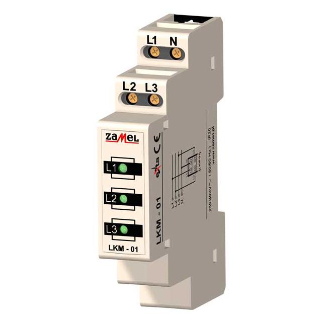 WSKAŹNIK ZASILANIA 230V/400V 3xLED ZIELONE TN TYP: LKM-01-20