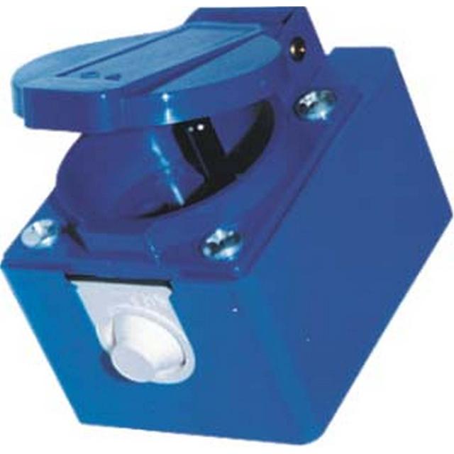 GNIAZDO WTYCZKOWE 230V Z BOLCEM Z PUSZKĄ NADTYNKOWĄ Niebieskie z puszką niebieską 104-0hp 104-0HP PCE