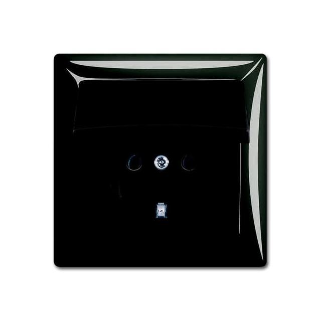 BASIC55 Gniazdo SCHUKO z klapką Poziom ochrony: IP 44 czarny-chateau