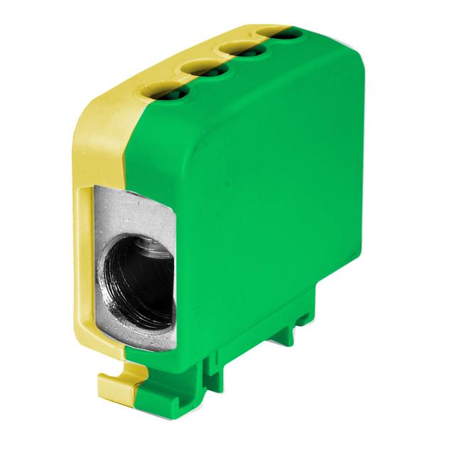 ZGG1x95/2x35z-g ,  Złączka sz. gwint. AL/CU, 1 x 95 mm2 / 2 x35 mm2, TS 35/ 1 tor, żółto-zielony