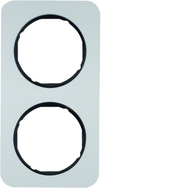 BERKER R.1 Ramka podwójna aluminium/czarny 10122184 HAGER