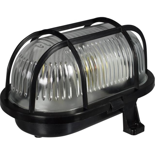Oprawa kanałowa OWAL 60W E27 z siatką plastik IP44 czarna D.3151C PAWBOL