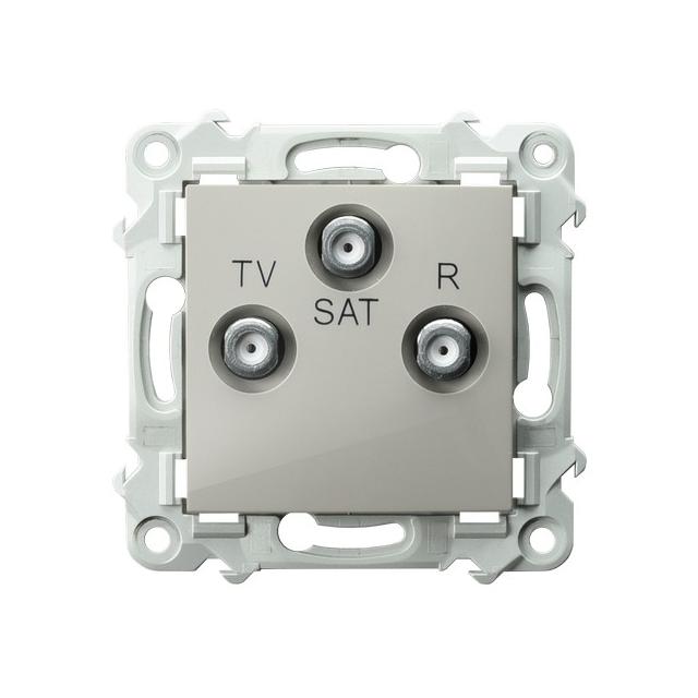 SZAFIR Gniazdo antenowe RTV-SAT przelotowe kolor kaszmirowy beż GPA-ZSP/m/83 OSPEL