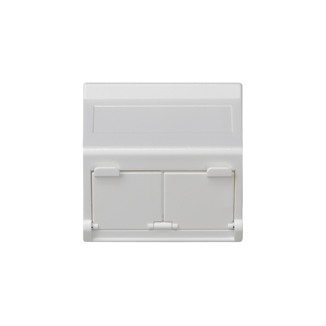 Simon Connect Płytka K45 2x RJ z osłoną skośna do adapterów MD czysta biel KB80/9 KONTAKT