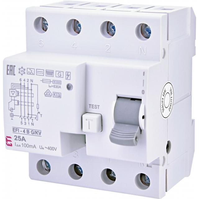 EFI-4 B G/KV 25/0.1 Wyłącznik  różnicowoprądowy Typ B, krótkozwłoczny