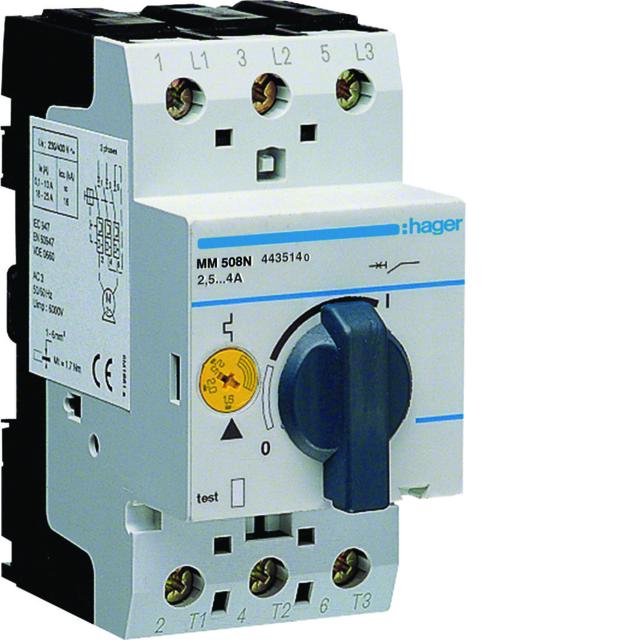 Wyłącznik silnikowy 3P 1,5kW 2,4-4A POLO MM508N HAGER
