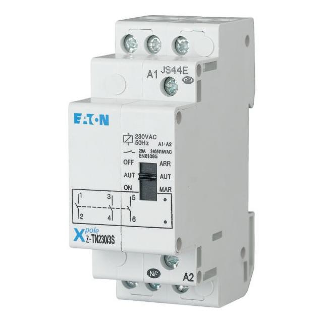 Z-TN230/3S Przekaźnik instalacyjny z funkcją ręcznego wyboru ZAŁ. / AUTOM. / WYŁ. 20A 230V AC 3Z 265