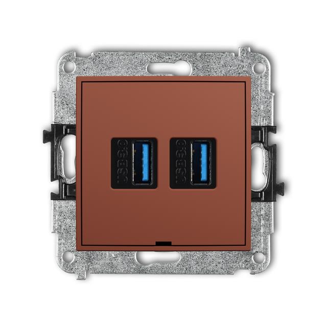 ICON Gniazdo podwójne 2xUSB typ A-A 3.0 terakota 63IGUSBBO-6 KARLIK