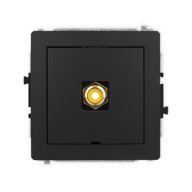 DECO Mechanizm gniazda pojedynczego RCA, bez pola opisowego (typu cinch - żółty, pozłacany) 12DGRCAB