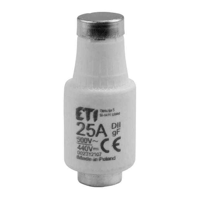 Wkładka topikowa DII gF 500V/25A 100 szt. FLI-01(DII)/25/25 ORNO
