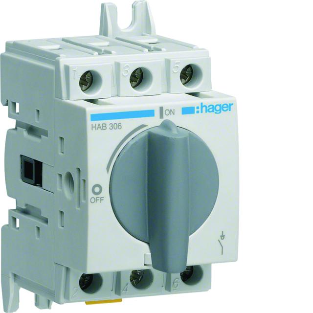 Modułowy rozłącznik izolacyjny obrotowy 3P 63A rozmiar 1 HAB306 HAGER